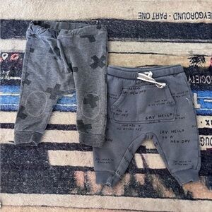 Zara Kids Gray Joggers Set with Patterns 3-6 months